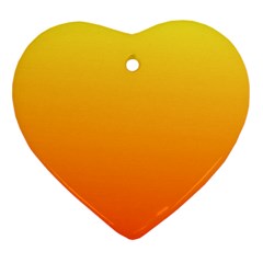 Rainbow Yellow Orange Background Heart Ornament (two Sides) by Amaryn4rt