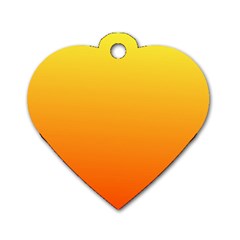 Rainbow Yellow Orange Background Dog Tag Heart (one Side)