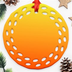 Rainbow Yellow Orange Background Round Filigree Ornament (two Sides)