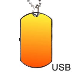 Rainbow Yellow Orange Background Dog Tag Usb Flash (two Sides)