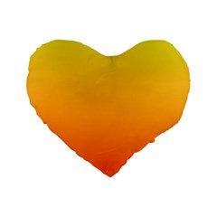 Rainbow Yellow Orange Background Standard 16  Premium Heart Shape Cushions