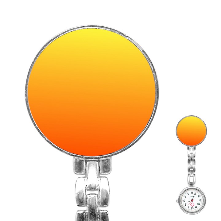 Rainbow Yellow Orange Background Stainless Steel Nurses Watch