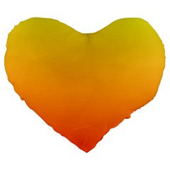 Rainbow Yellow Orange Background Large 19  Premium Flano Heart Shape Cushions