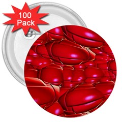 Red Abstract Cherry Balls Pattern 3  Buttons (100 Pack) 