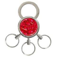 Red Abstract Cherry Balls Pattern 3-ring Key Chains