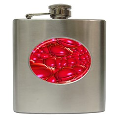 Red Abstract Cherry Balls Pattern Hip Flask (6 Oz)