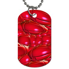 Red Abstract Cherry Balls Pattern Dog Tag (two Sides)