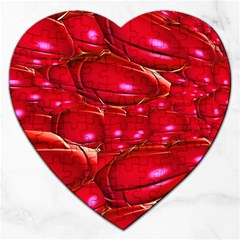 Red Abstract Cherry Balls Pattern Jigsaw Puzzle (heart)