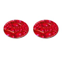 Red Abstract Cherry Balls Pattern Cufflinks (oval)