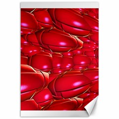 Red Abstract Cherry Balls Pattern Canvas 12  X 18  