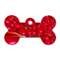 Red Abstract Cherry Balls Pattern Dog Tag Bone (two Sides) by Amaryn4rt