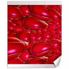 Red Abstract Cherry Balls Pattern Canvas 11  X 14   by Amaryn4rt