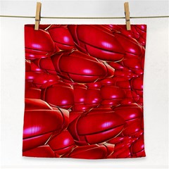 Red Abstract Cherry Balls Pattern Face Towel