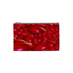 Red Abstract Cherry Balls Pattern Cosmetic Bag (small) 