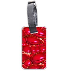 Red Abstract Cherry Balls Pattern Luggage Tags (one Side) 