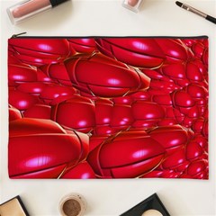 Red Abstract Cherry Balls Pattern Cosmetic Bag (xxxl) 