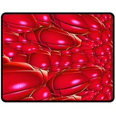 Red Abstract Cherry Balls Pattern Double Sided Fleece Blanket (medium) 