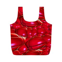 Red Abstract Cherry Balls Pattern Full Print Recycle Bags (m) 