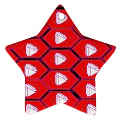 Red Bee Hive Ornament (star)