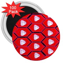 Red Bee Hive 3  Magnets (100 Pack)