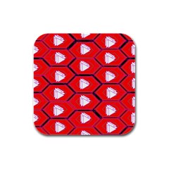 Red Bee Hive Rubber Square Coaster (4 Pack)  by Amaryn4rt