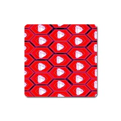 Red Bee Hive Square Magnet