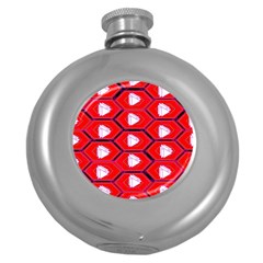 Red Bee Hive Round Hip Flask (5 Oz)