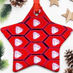 Red Bee Hive Star Ornament (two Sides) by Amaryn4rt