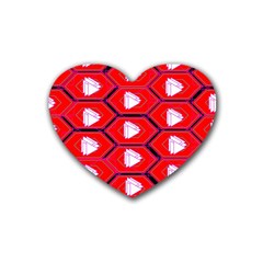 Red Bee Hive Rubber Coaster (heart) 