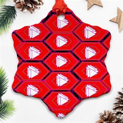 Red Bee Hive Ornament (snowflake)