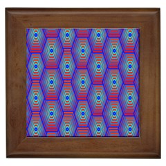 Red Blue Bee Hive Framed Tiles