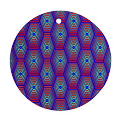 Red Blue Bee Hive Ornament (round)