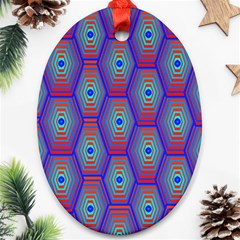 Red Blue Bee Hive Ornament (oval) by Amaryn4rt