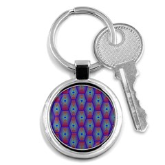 Red Blue Bee Hive Key Chains (round)  by Amaryn4rt