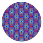 Red Blue Bee Hive Magnet 5  (Round) Front