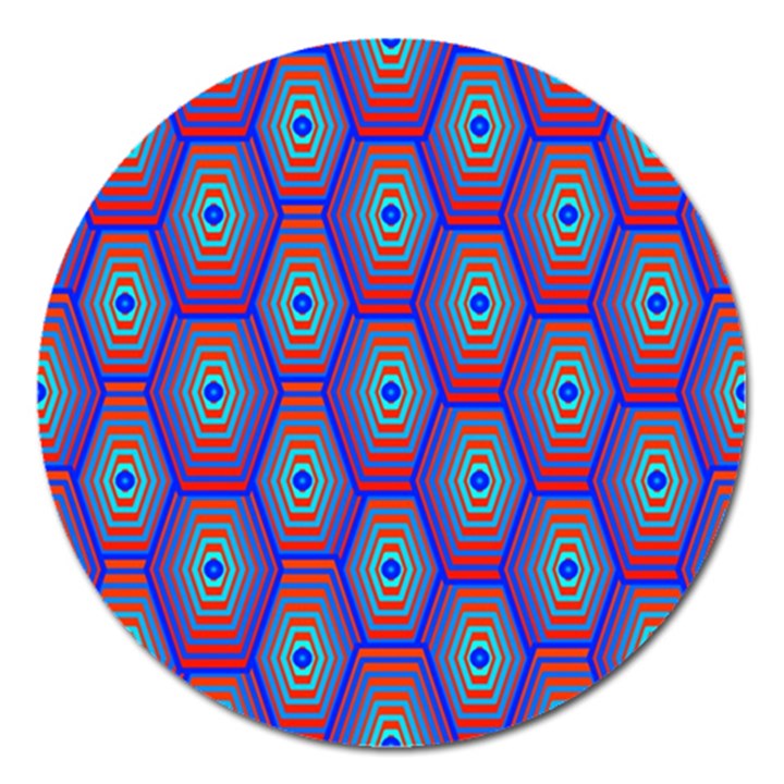 Red Blue Bee Hive Magnet 5  (Round)