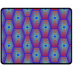 Red Blue Bee Hive Fleece Blanket (medium) 