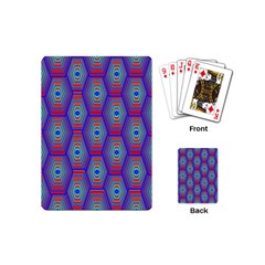 Red Blue Bee Hive Playing Cards (mini)  by Amaryn4rt