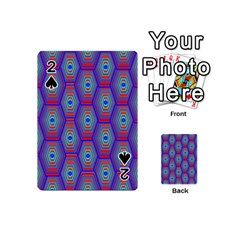 Red Blue Bee Hive Playing Cards 54 (mini)  by Amaryn4rt