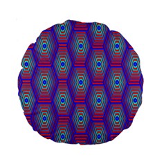 Red Blue Bee Hive Standard 15  Premium Round Cushions by Amaryn4rt