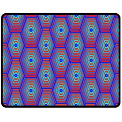 Red Blue Bee Hive Double Sided Fleece Blanket (medium) 