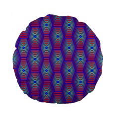 Red Blue Bee Hive Standard 15  Premium Flano Round Cushions by Amaryn4rt