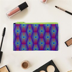 Red Blue Bee Hive Cosmetic Bag (xs)