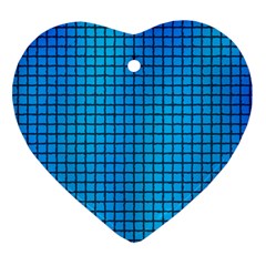 Seamless Blue Tiles Pattern Ornament (heart)