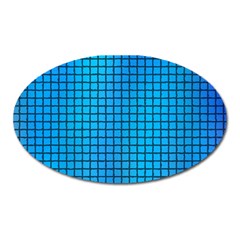 Seamless Blue Tiles Pattern Oval Magnet