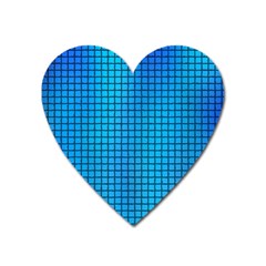 Seamless Blue Tiles Pattern Heart Magnet