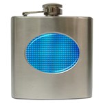 Seamless Blue Tiles Pattern Hip Flask (6 oz) Front