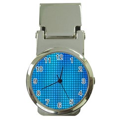 Seamless Blue Tiles Pattern Money Clip Watches