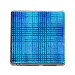 Seamless Blue Tiles Pattern Memory Card Reader (square)