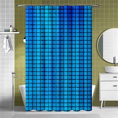 Seamless Blue Tiles Pattern Shower Curtain 48  X 72  (small) 